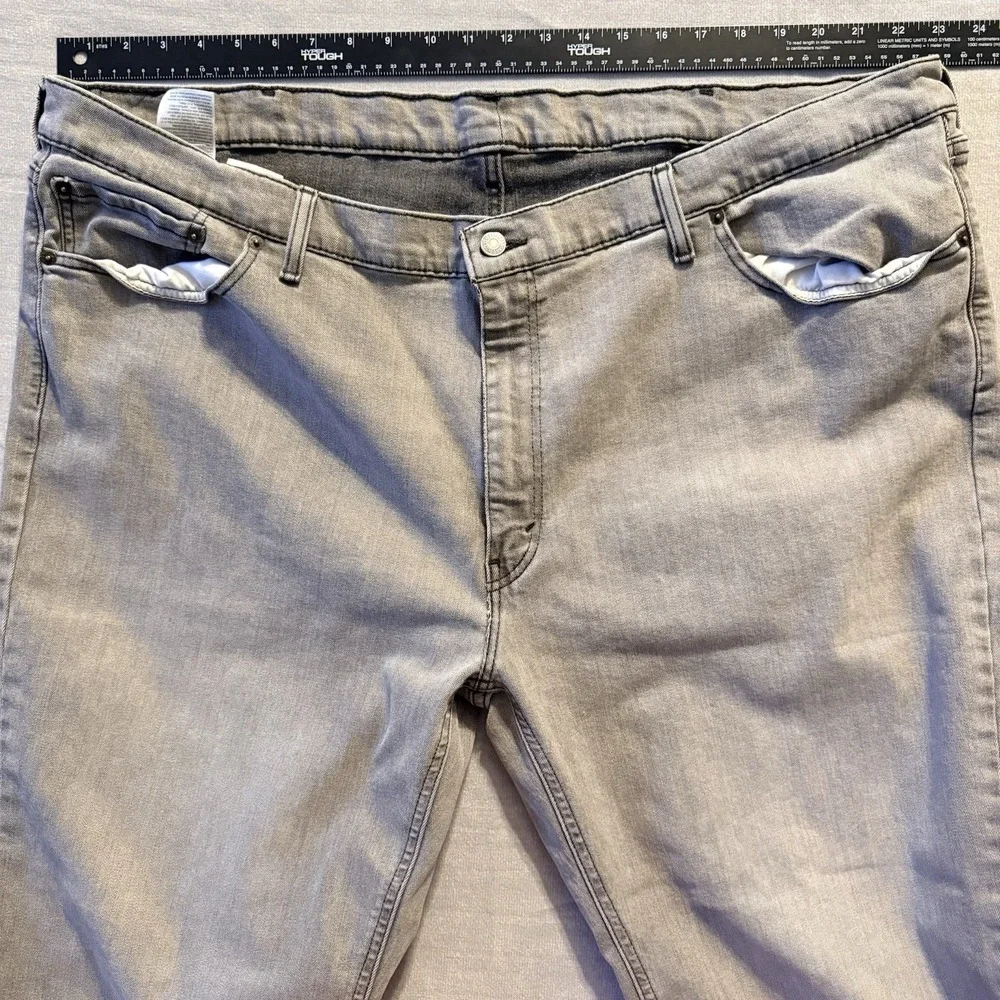 Levis 550 Relaxed Fit Jeans Mens 50x34 Gray Red Tab Denim Pants Big Size